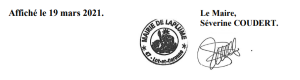 Conseil municipal du 15 mars 2021