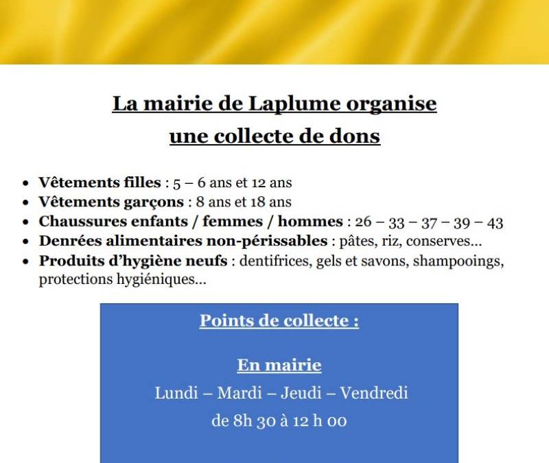 Collecte de dons