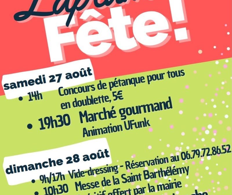 Laplume en fête! 27 et 28 août