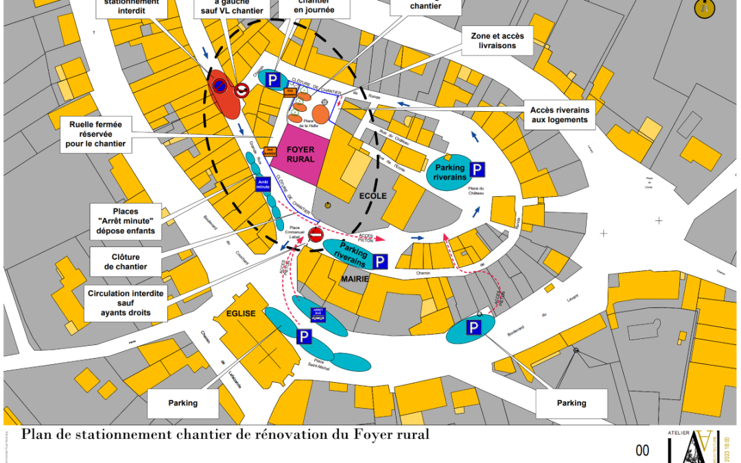 Plan de stationnement chantier de rénovation du foyer rural