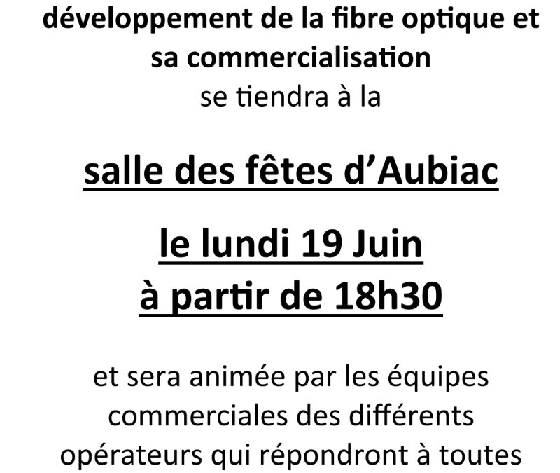 Réunion publique – Fibre optique – 19 juin